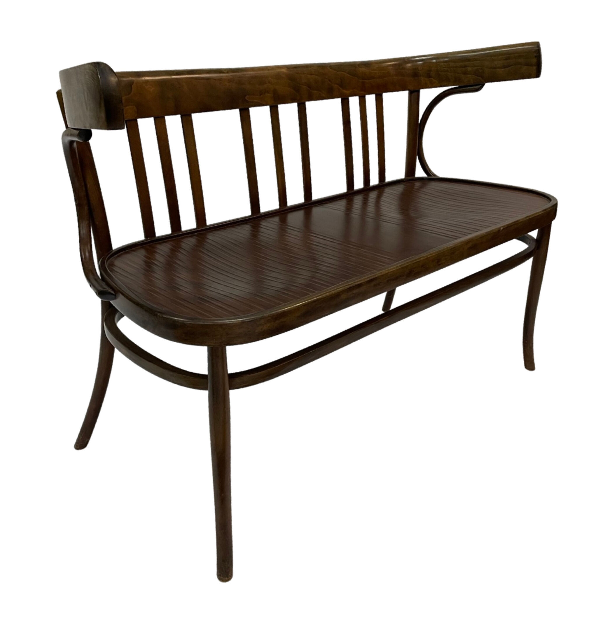 Vintage sofa in beech, 60s design wooden bench