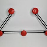 Original vintage metal “trapeze” coat rack, 5 hooks, 67 cm