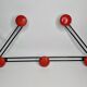 Original vintage metal “trapeze” coat rack, 5 hooks, 67 cm