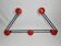 Original vintage metal “trapeze” coat rack, 5 hooks, 67 cm