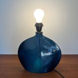 Blue ceramic lamp base, shaded petroleum blue effect, 1960