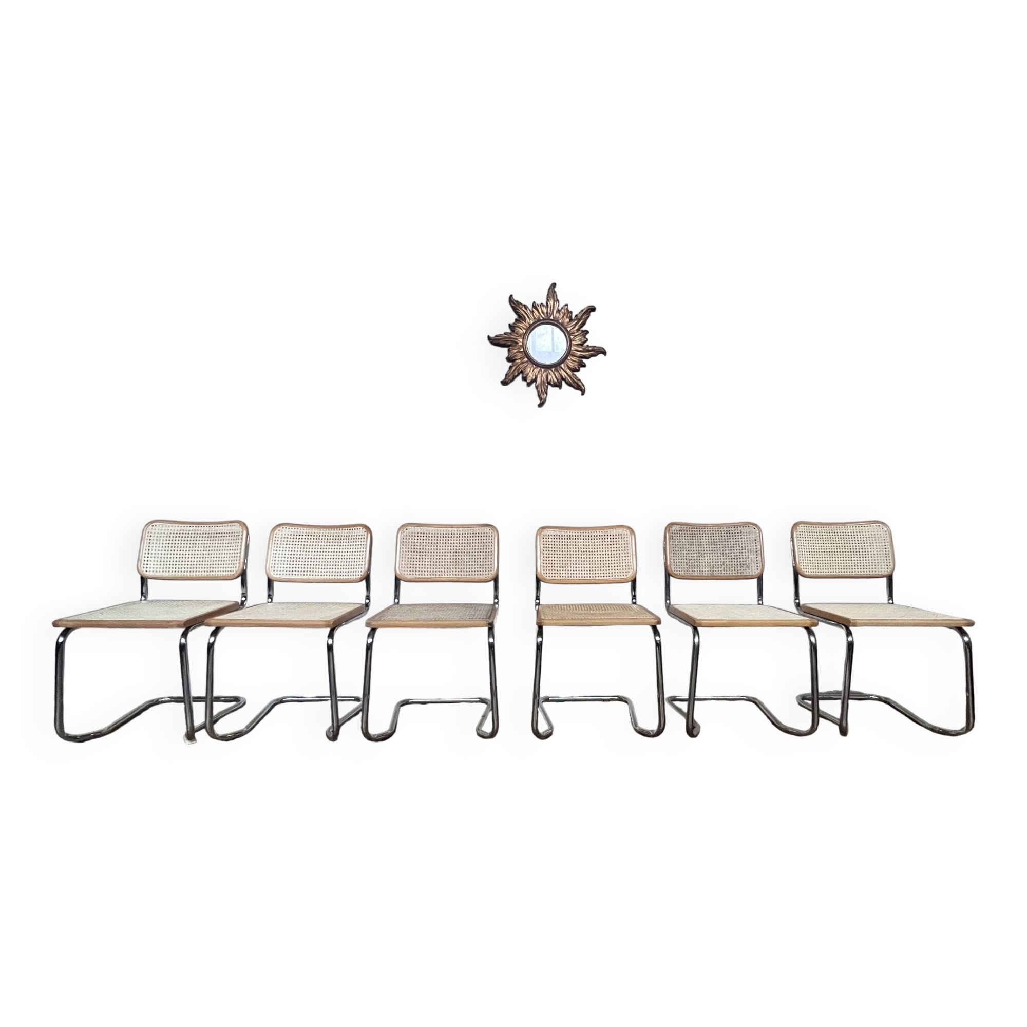 Series of 6 vintage Marcel Breuer style chairs
