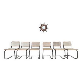 Series of 6 vintage Marcel Breuer style chairs