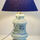Lampe céramique bleue océan
