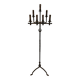 Parquet Floor Lamp in Wrought Iron and Gilded Iron, Art Deco, French Work,
