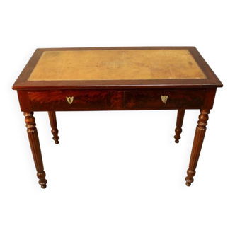 19th century mahogany desk with leather top