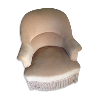 Fauteuil crapaud beige