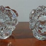 Pair of reims glass candlesticks france