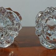 Pair of reims glass candlesticks france