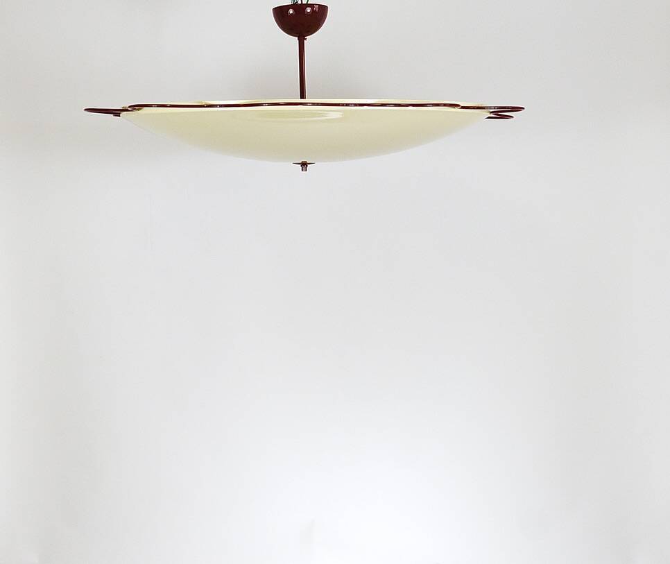 Large flush mount indirect light ceiling fixture from the Filmcasino in Vienna, 1950s.
