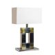 Sandro Petti. Geometric lamp in silvered and gilded metal. 1970s.