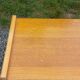 Vintage chest of drawers in light oak and rattan with tapered legs, 3 drawers from the 1950s.