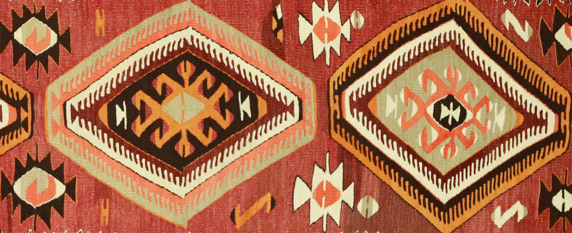 Tapis kilim artisanal anatolien 337 cm x 80 cm