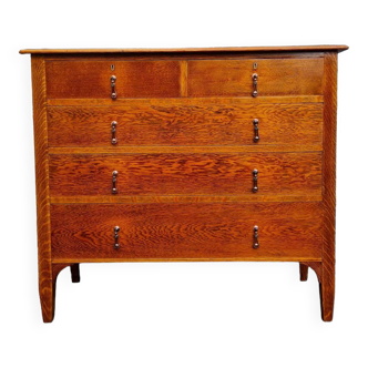 Vintage five drawer oak chest of drawers large tallboy