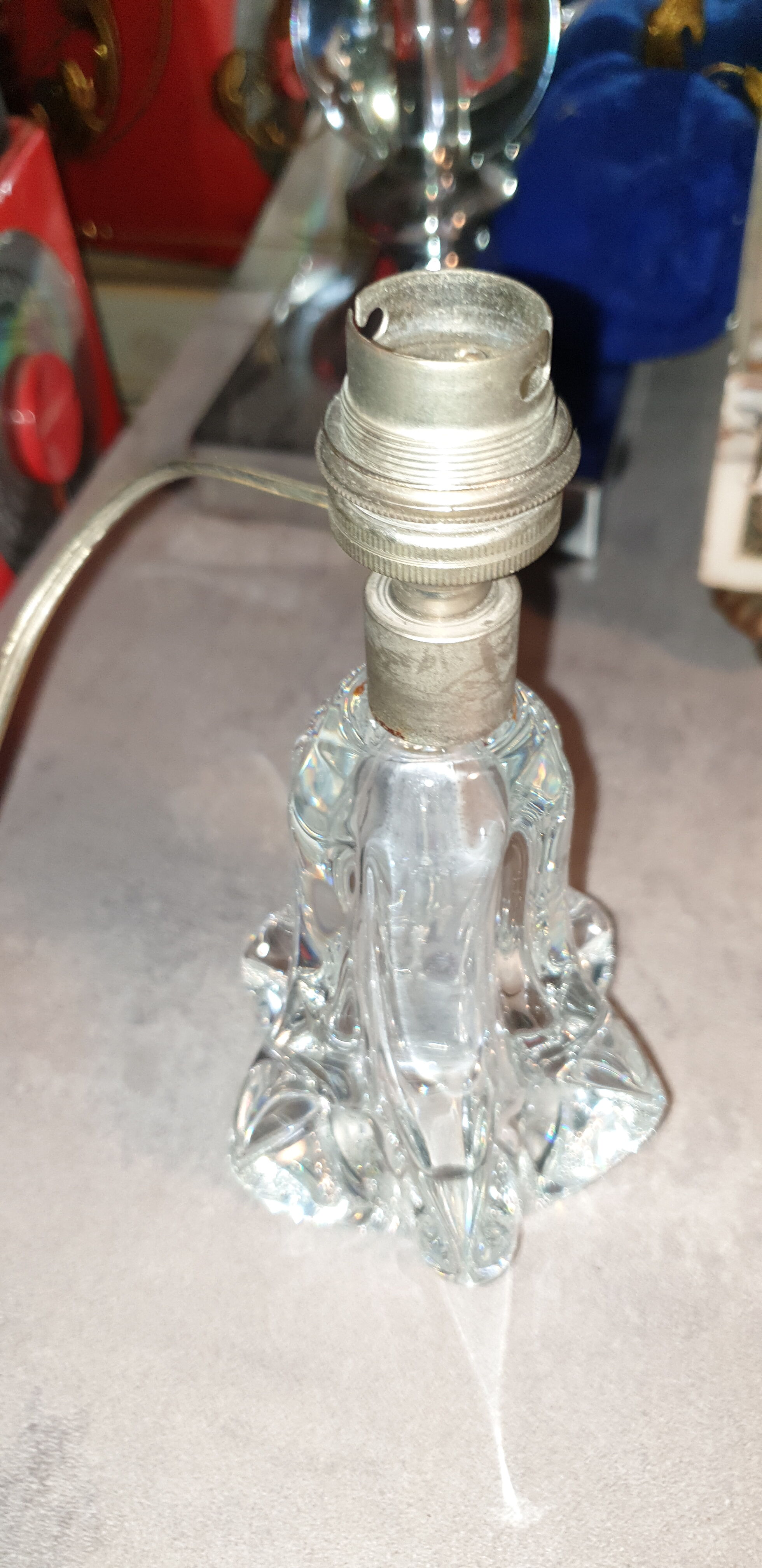 Vintage crystal lamp stand