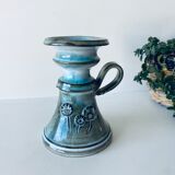 Enamelled ceramic candle holder