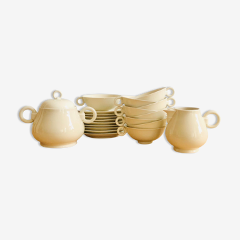 Ruhlmann tea set in porcelain A. Vignaud, Limoges 1930