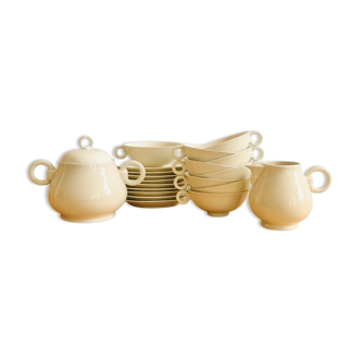 Ruhlmann tea set in porcelain A. Vignaud, Limoges 1930