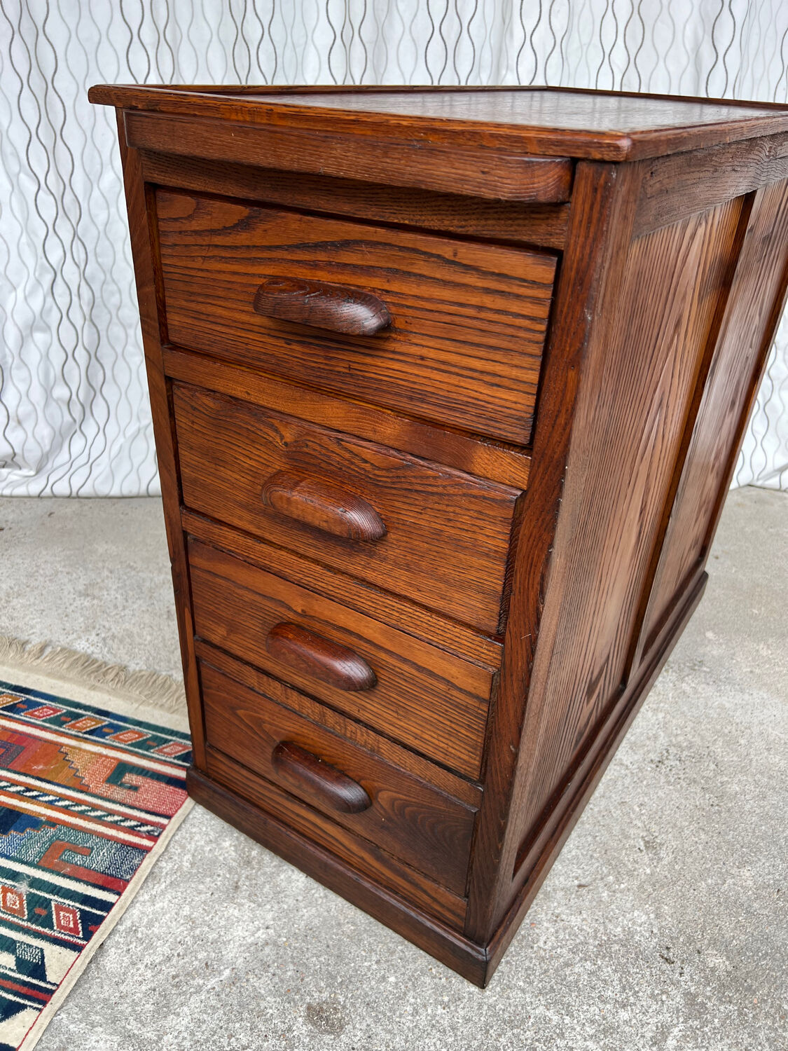 Ancien caisson de bureau en chêne, double face