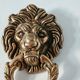 Lion Head Door Knocker in Solid Brass, Antique Door Handle
