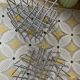 Set of 2 Vintage mid-century chrome wire poufs stools