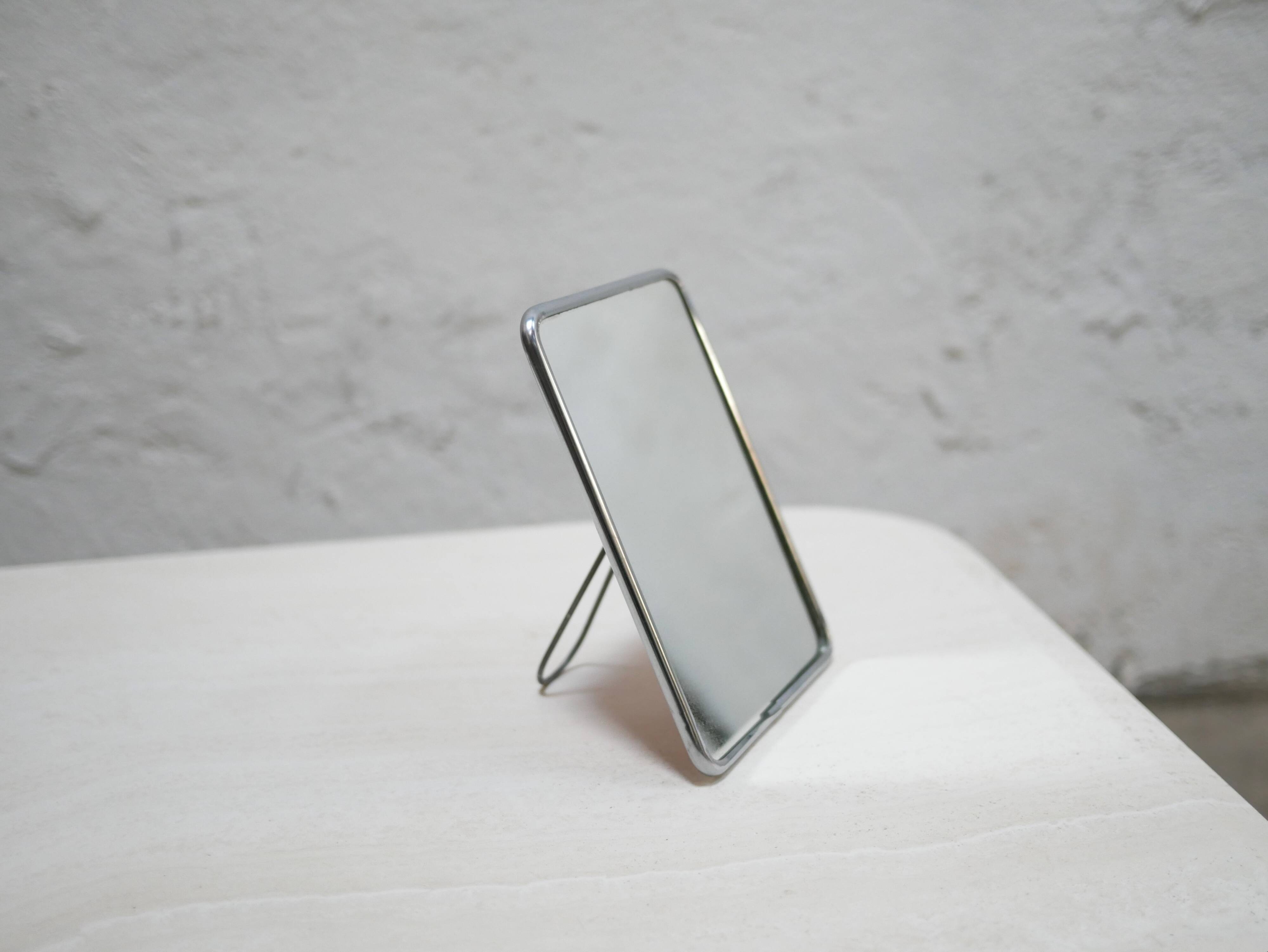 Vintage barber mirror to stand or hang 20cm x 14cm