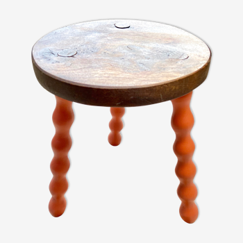 Tripod stool foot coil terracotta