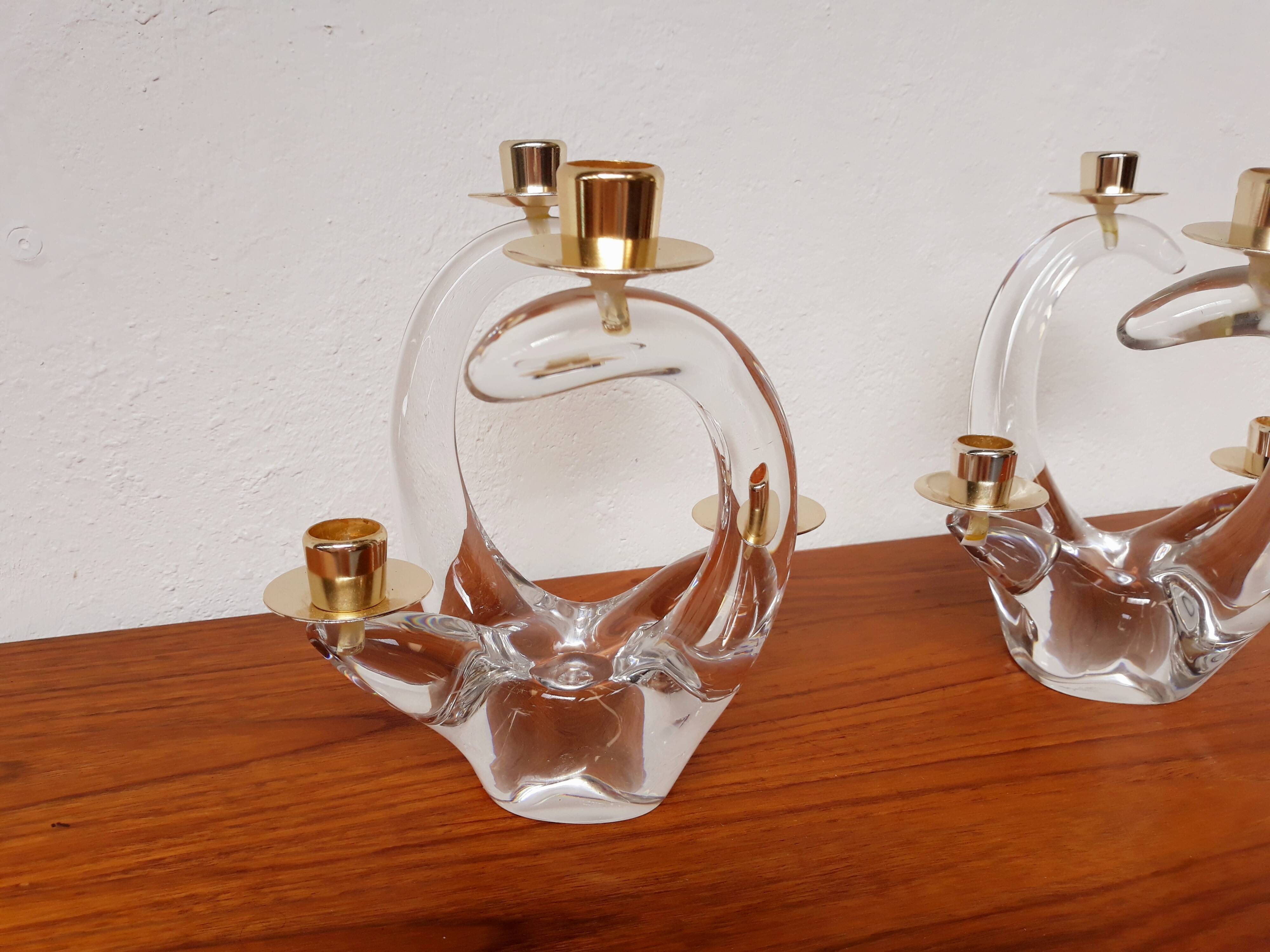 Schneider pair of vintage Crystal candlesticks