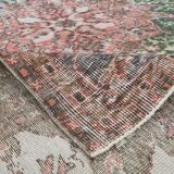 6x8 Vintage Green & Red Oriental Persian Rug, 172x252Cm