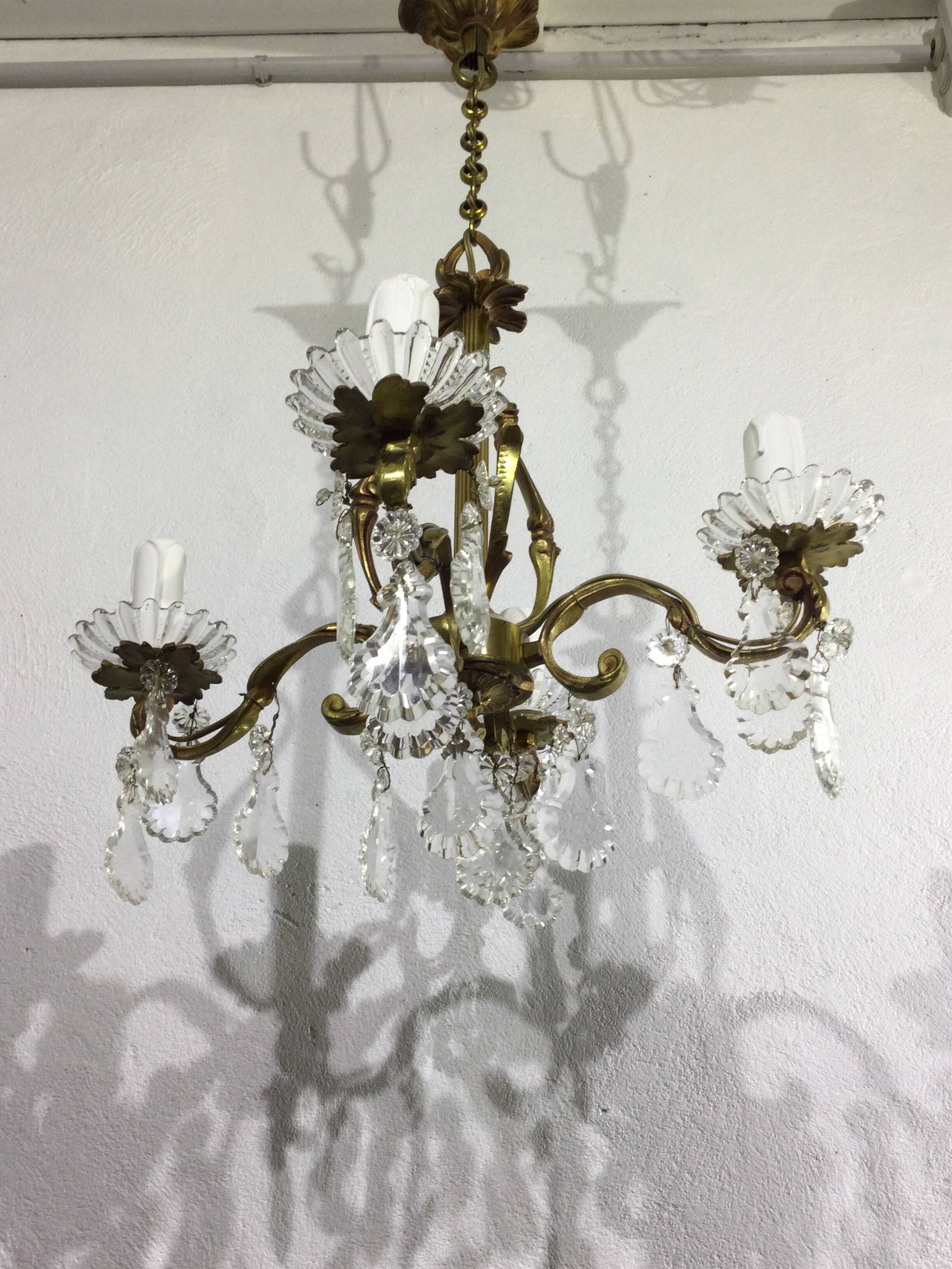 Chandelier With 4 Lights Bronze And Tassels