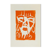 Linogravure Helena Orange