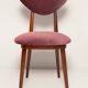 Vintage mid-20th century purple plum velvet heart-shaped chair.