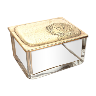 Glass & brass dog box