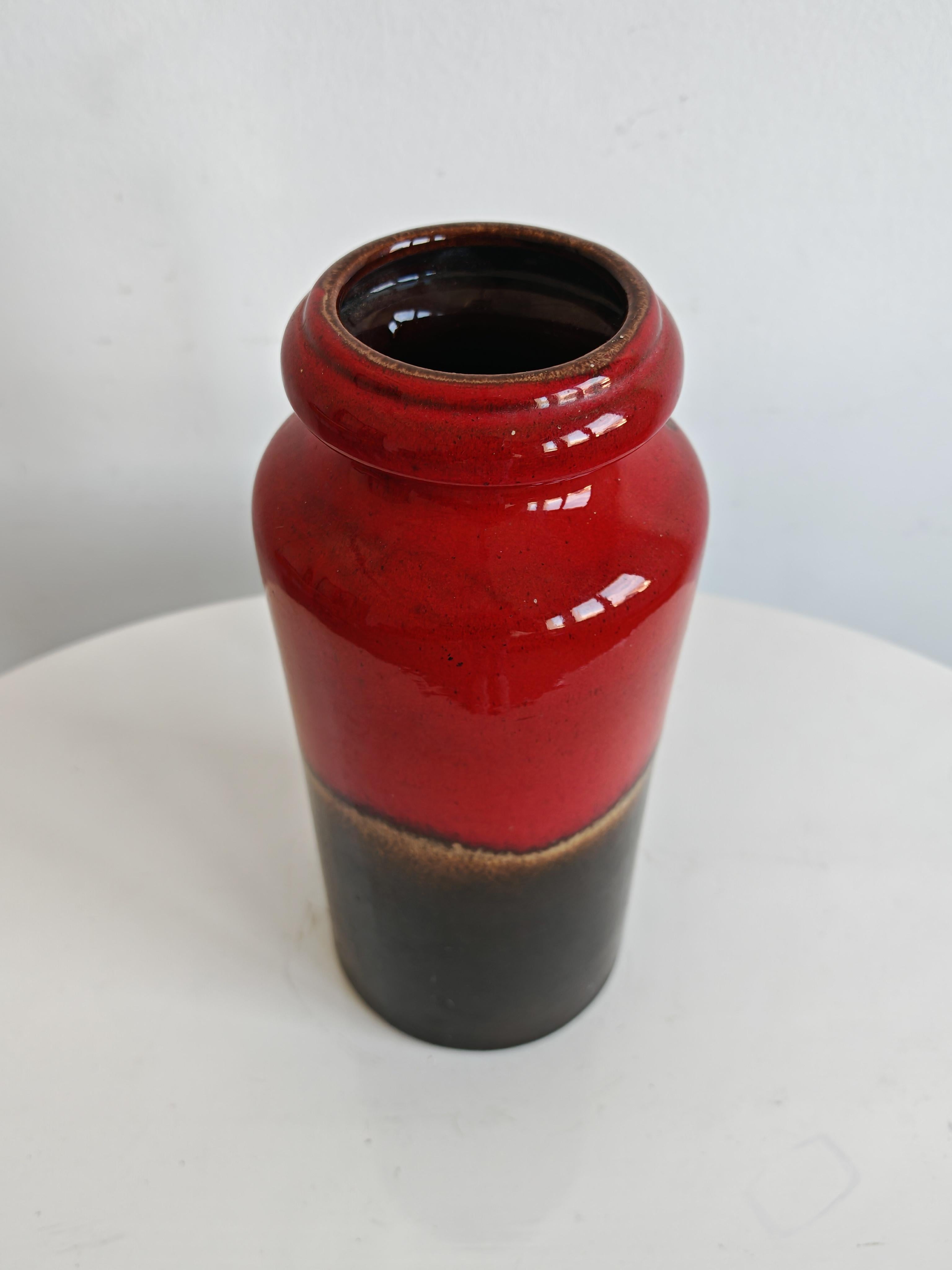 Cylindrical ceramic vase Fat Lava by Scheurich, 1960s