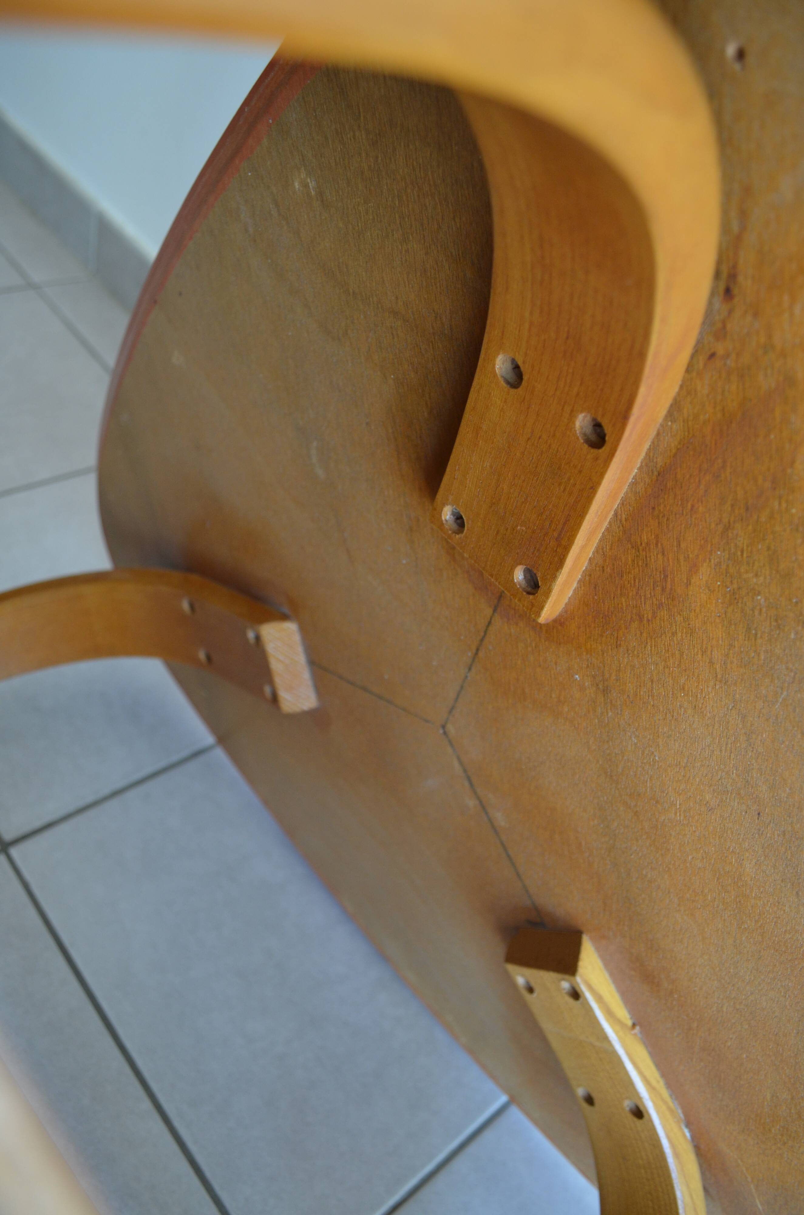 Table low bow wood by steiner 1950