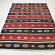 Turkish Red & Black Striped Vintage Kilim Rug, 168x228Cm