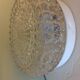 Round ceiling lamp in structured glass vintage 60s-70s