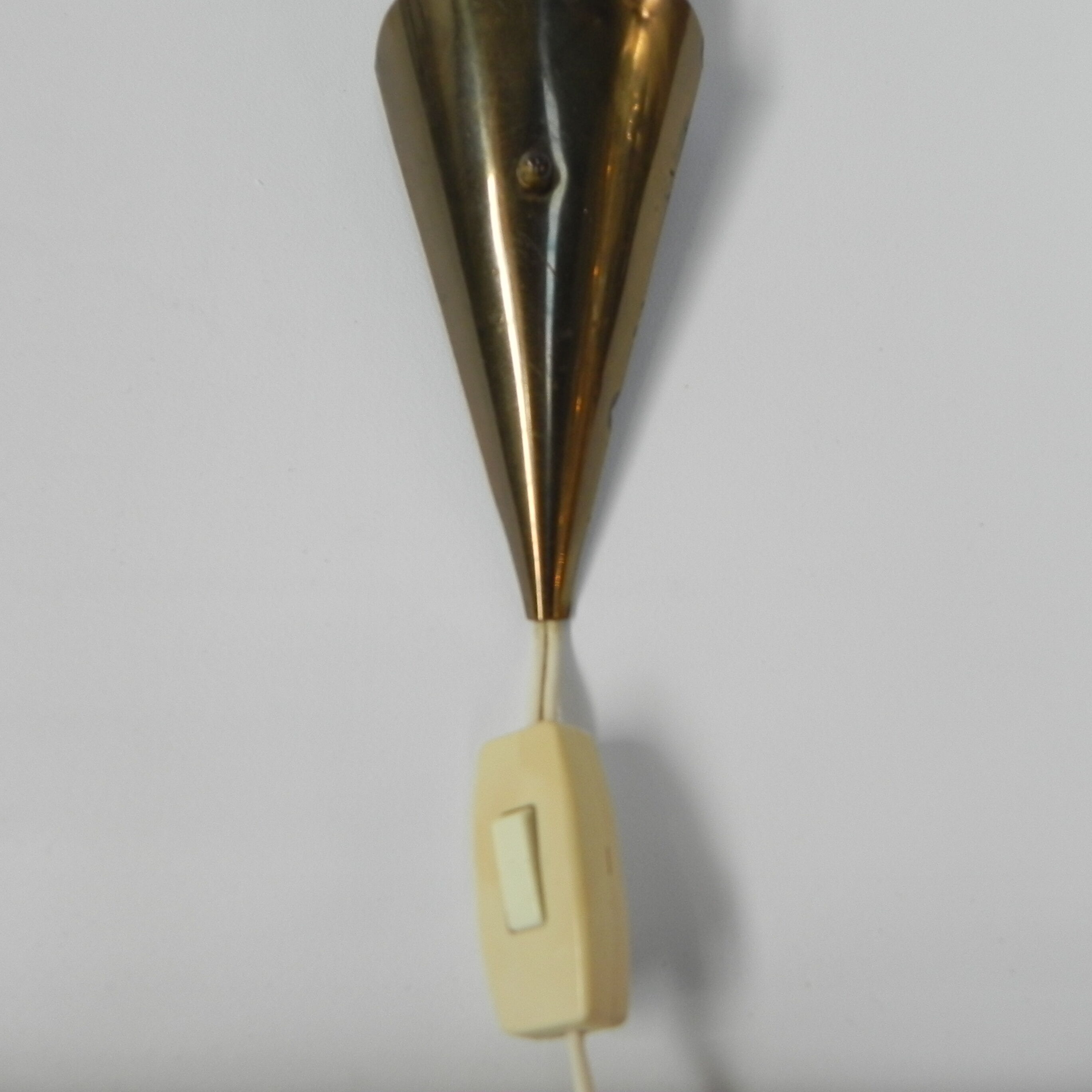 Vintage wall lamp with tube rods and 2 glass shades