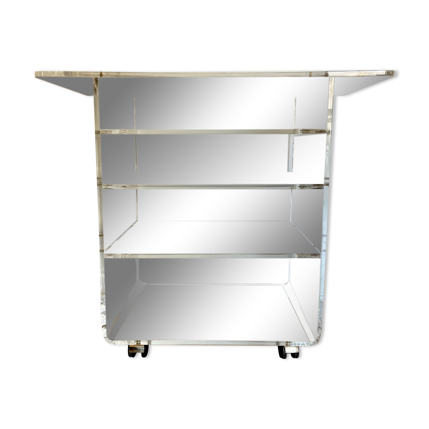 Transparent plexiglass TV stand