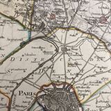 Old map of Pontoise and Gonesse