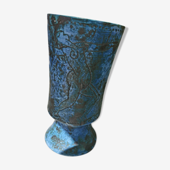 Blue vase by Jacques Blin