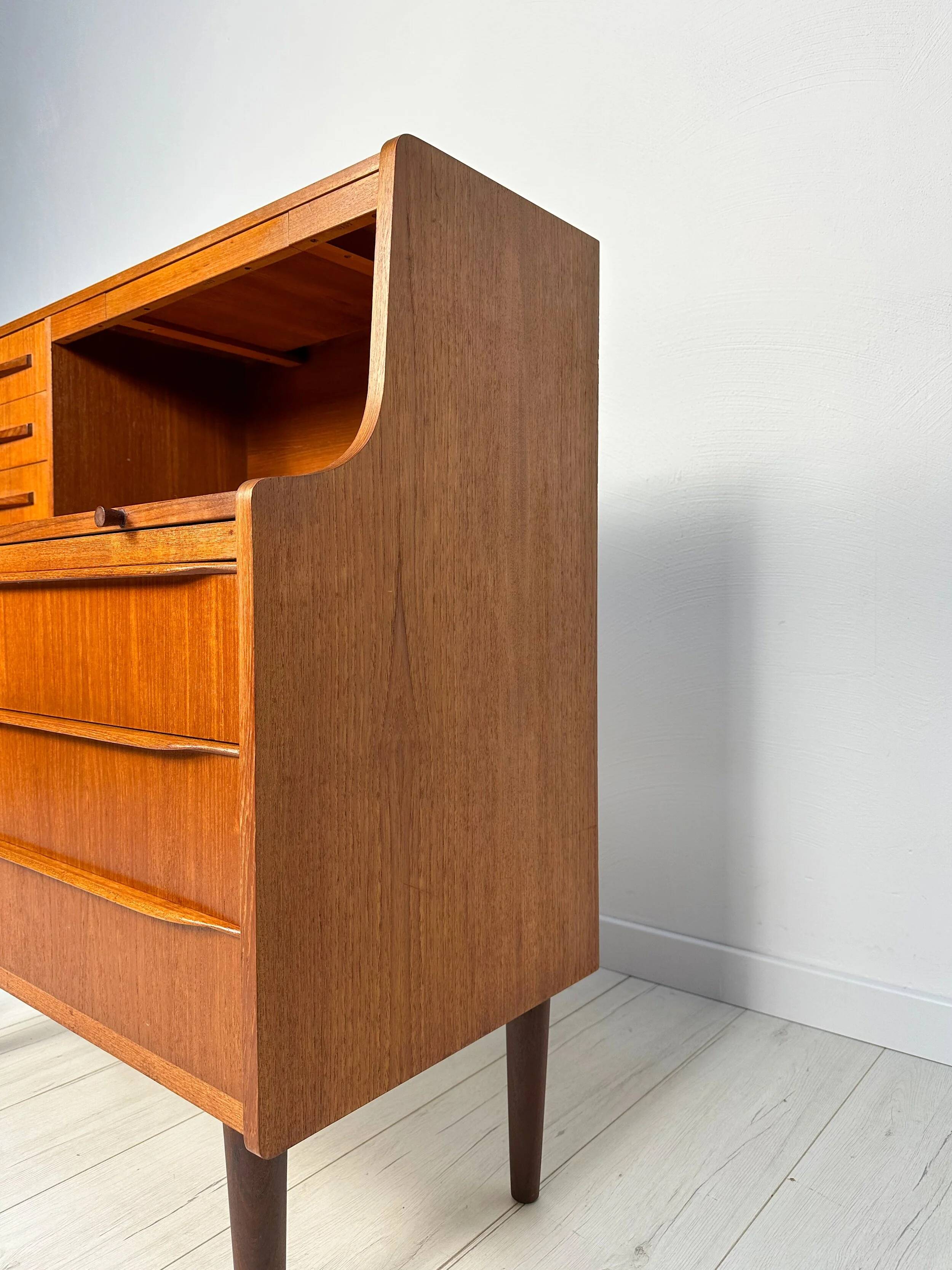1960s Vintage Mid-Century Danish Teak Design Secretary
