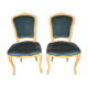 Lot of 2 chairs Louis XV in blue velvet
