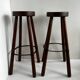 Paire de tabourets en bois massif