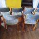 Ensemble de 6 chaises traineau, années 70