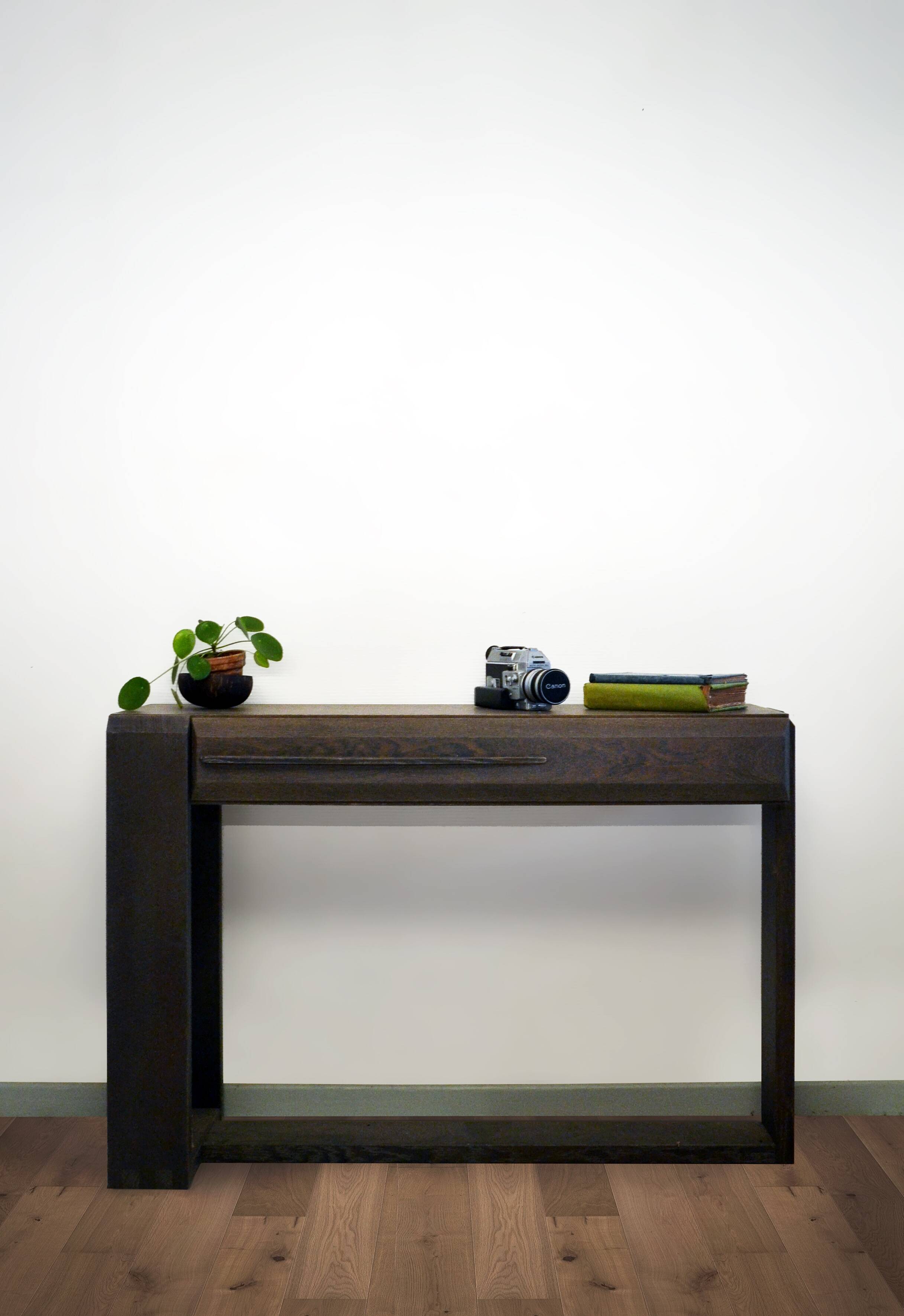 Console en chêne avec tiroir
