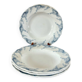 set of 4 soup plates in Lunéville Iron Earth, "Angèle" model, 19th century