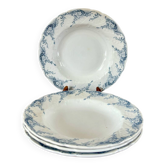 lot de 4 assiettes creuses en Terre de Fer Lunéville modèle "Angèle" XIXe