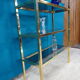 Shelf metal gilded smoked glasses 70's
