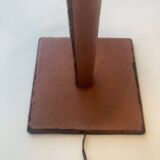 Lampe en cuir piqué sellier 1950 vintage